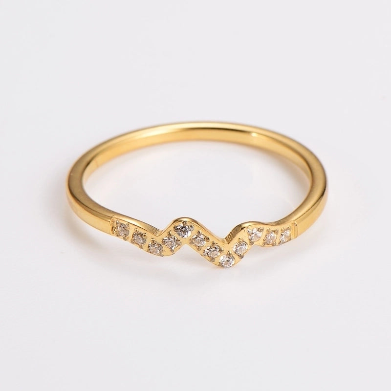 Casual Minimalist Classic Style Waves 304 Stainless Steel 18K Gold Plated Rose Gold Plated Rings