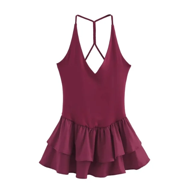 Nigikala Nigikala Women's Clothing Explosive Temperament Fashion Splicing Hanging Neck Dress