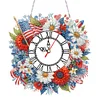 (US Only)2D Flat DIY Wreath 5D Hanging Clock Art Craft for Living Room Decoration