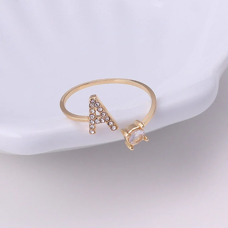 Cubic Zirconia Letter Ring