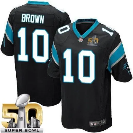 Panthers #10 Corey Brown Black Team Color Super Bowl 50 Youth Stitched NFL Elite Jersey
