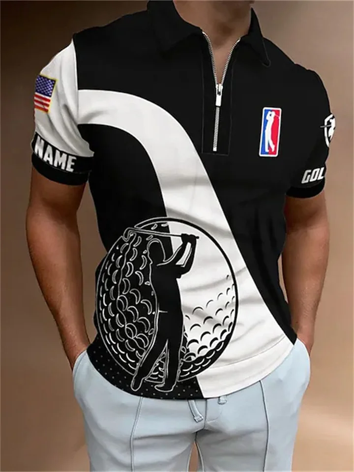 Casual Polo Shirt Golf Print Black S M L XL 2XL 3XL 4XL 5XL 6XL | 168DEAL