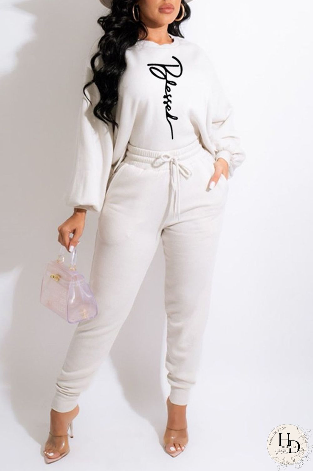 Green Casual Print Split Joint O Neck Long Sleeve Two Pieces