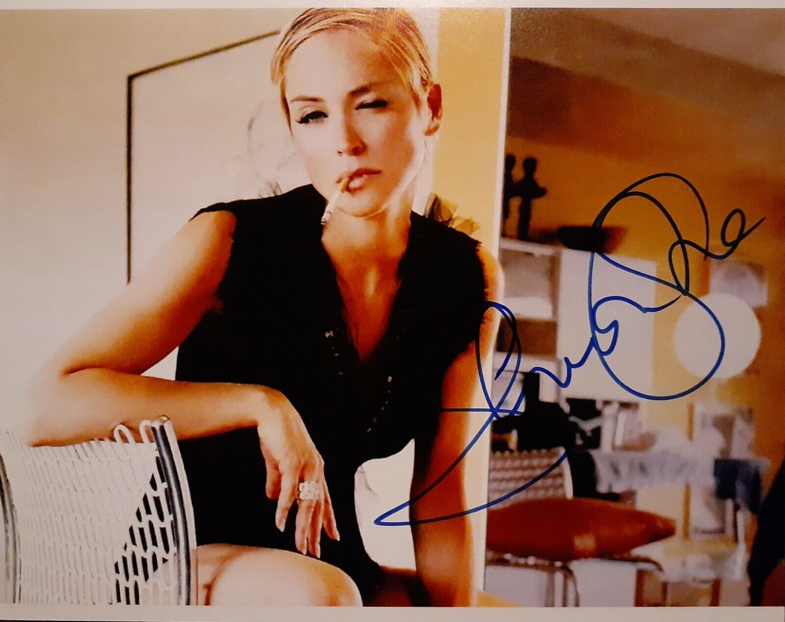 Sharon Stone signed 8x10