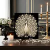 (30x30cm)Peacock DIY Pearl Painting Art With Inner Frame Handmade Pearl Material Art Kit Living Room Decor