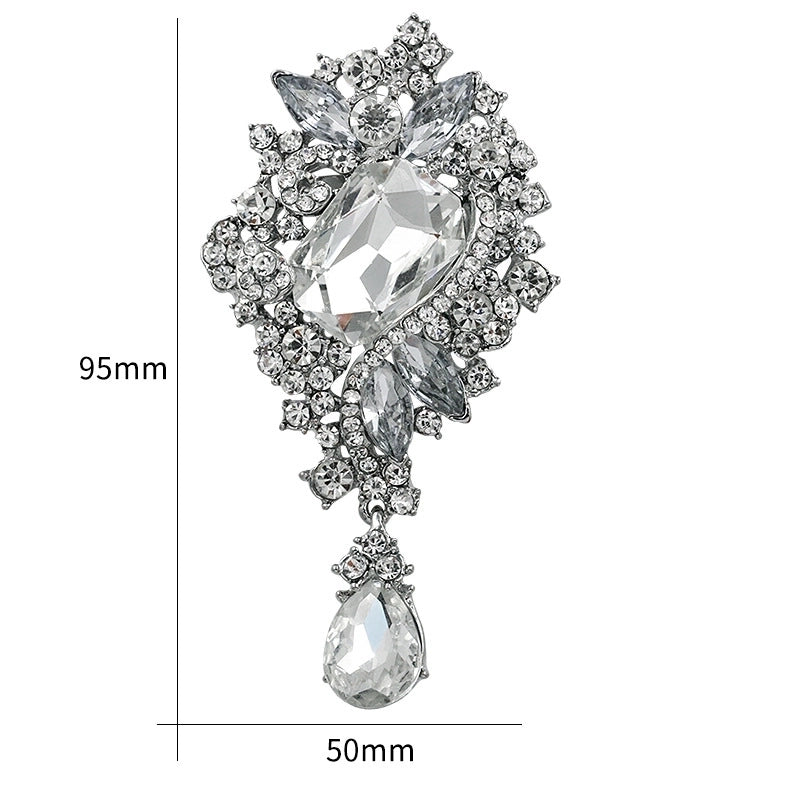 2 Pieces Fashion Pin Crown Alloy Rhinestones Women’S Brooches