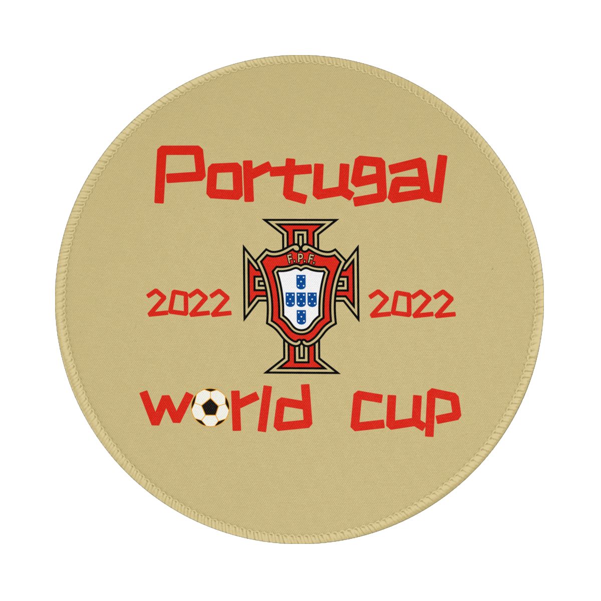 Portugal 2022 World Cup Team Logo Gaming Round Mousepad for Computer Laptop