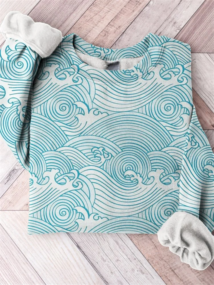 Sea Waves Japanese Art Comfy Sweatshirt / DarkAcademias /Darkacademias