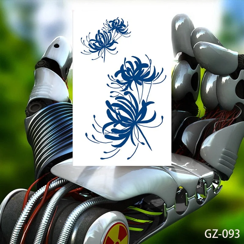 Temporary Waterproof Tattoos Stickers Creative Necklace Flowers Juice Ink Lasting Sexy Girls Arm Neck Waist Buttocks Fake Tatoo