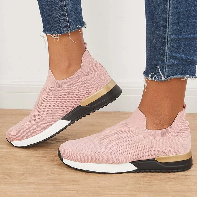 HUXM Breathable Mesh Knit Slip on Loafers Flat Walking Shoes