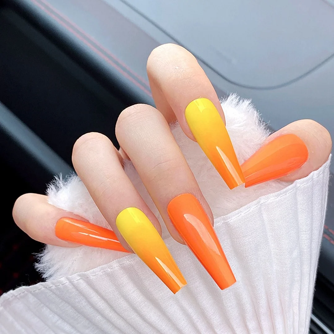 New Artificial Long Coffin Fake Nails Ballerina Manicure Tool Chinese Taiji False Nail Detachable Full Cover Nail Art Accessorie