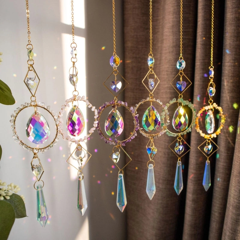 Elegant Oval Rhombus Artificial Crystal Pendant Artificial Decorations