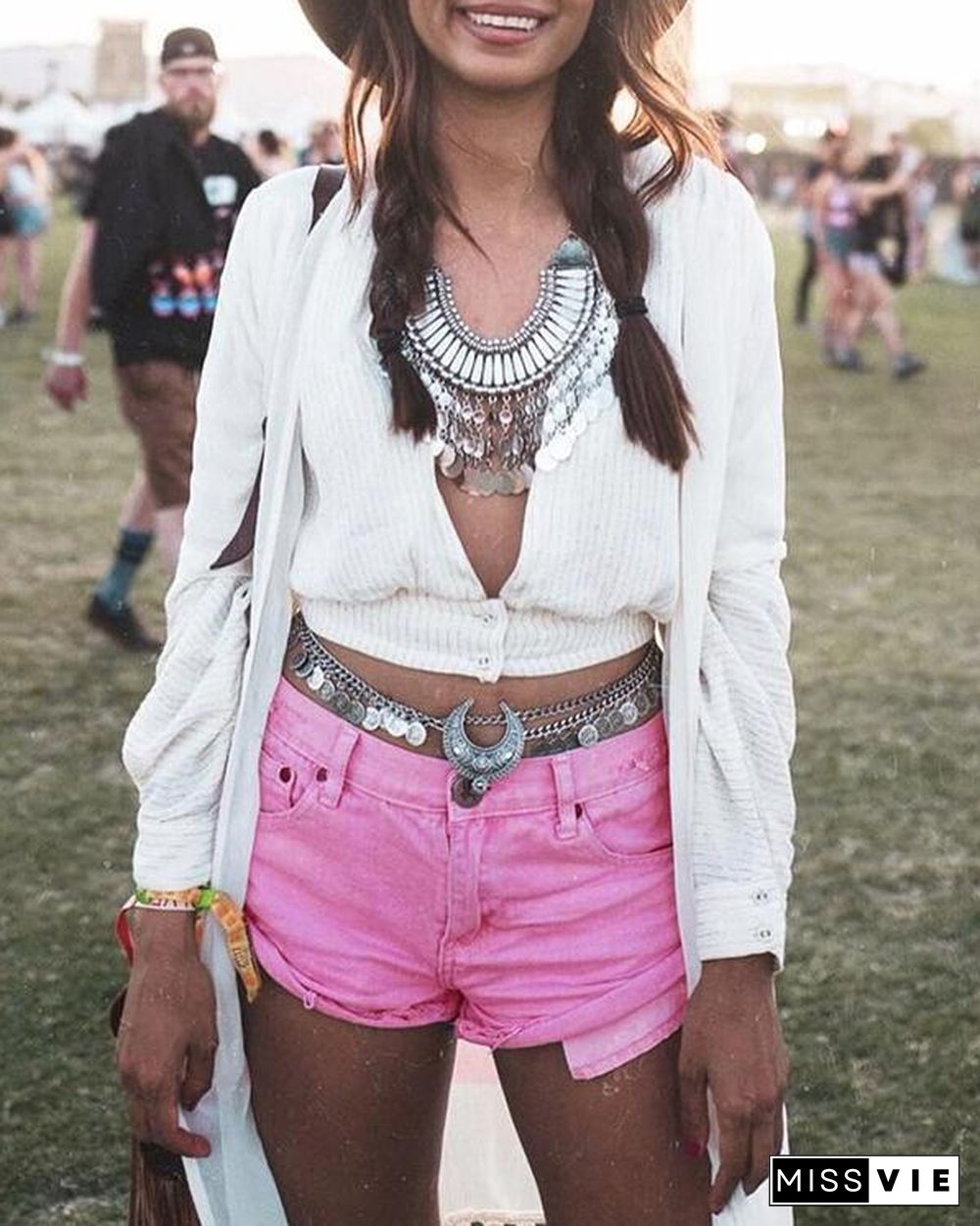 Macaron Pink Low&nbsp;Waist Crimping Jeans Shorts Pants