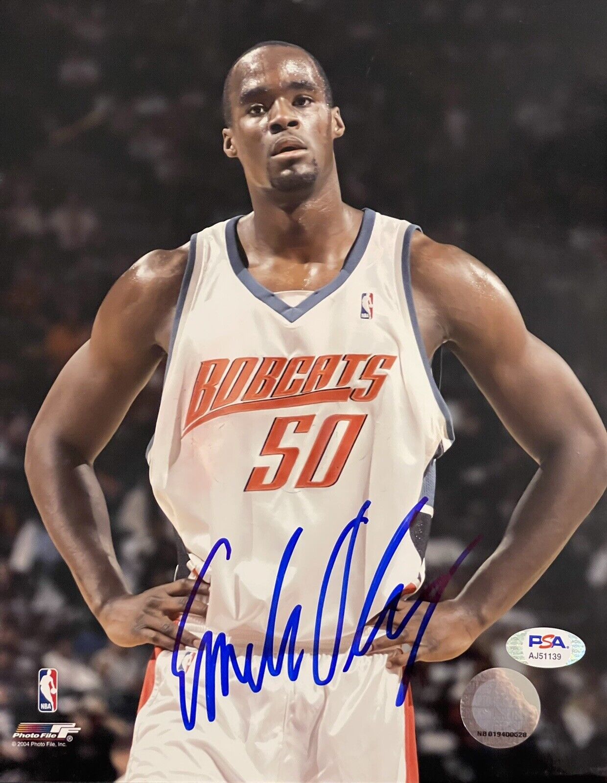 Emeka Okafor Signed Auotgraphed Charlotte Bobcats 8x10 Photo Poster painting Slam Dunk PSA/DNA