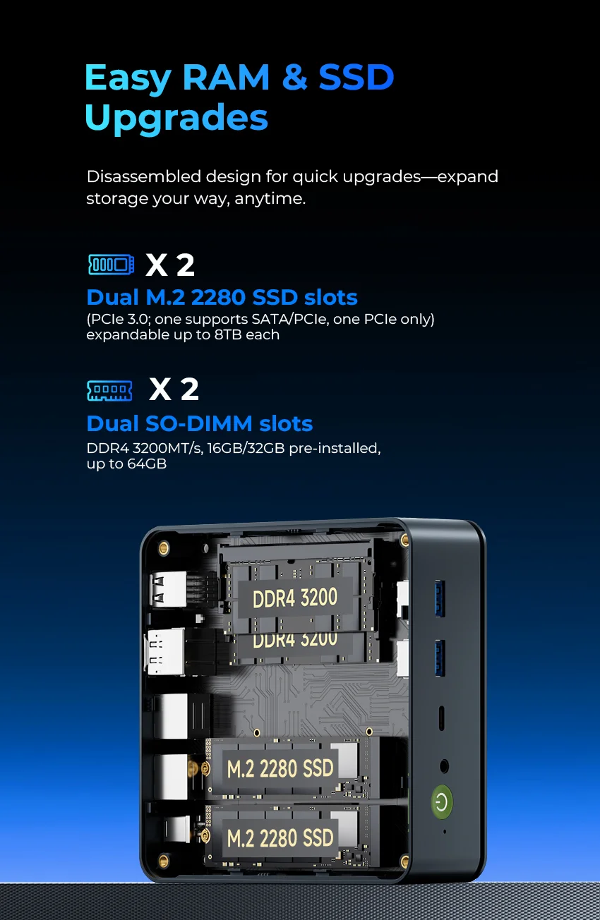 開封新品Ryzen™ 7 Mini PC--NucBox M5 Ultra AMD Ryzen™ 7 7730U Mini PC--NucBox M5 Ultra