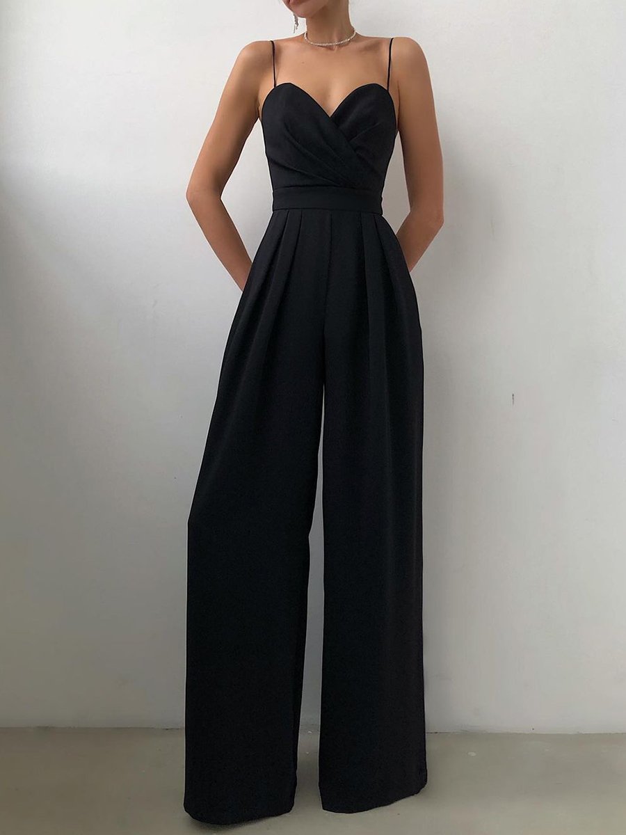 Women Stylish Suspender High Waist Jumpsuit