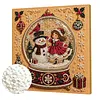 (20x20cm)mas Snow Globe DIY Pearl Painting Art With Inner Wooden Framed Kit