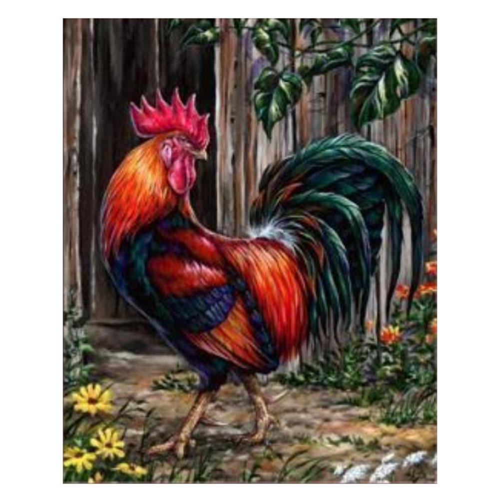 

30*36CM - Rooster - Round Drill Diamond Painting, 501 Original