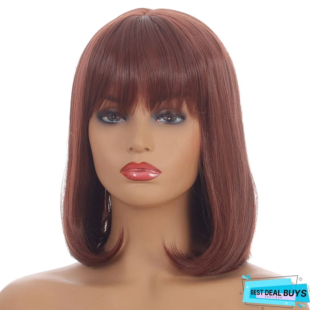 New Style Wig Shoulder Length Inner Buckle Short Hair Women's Fashion Chemical Fiber False Head Cover