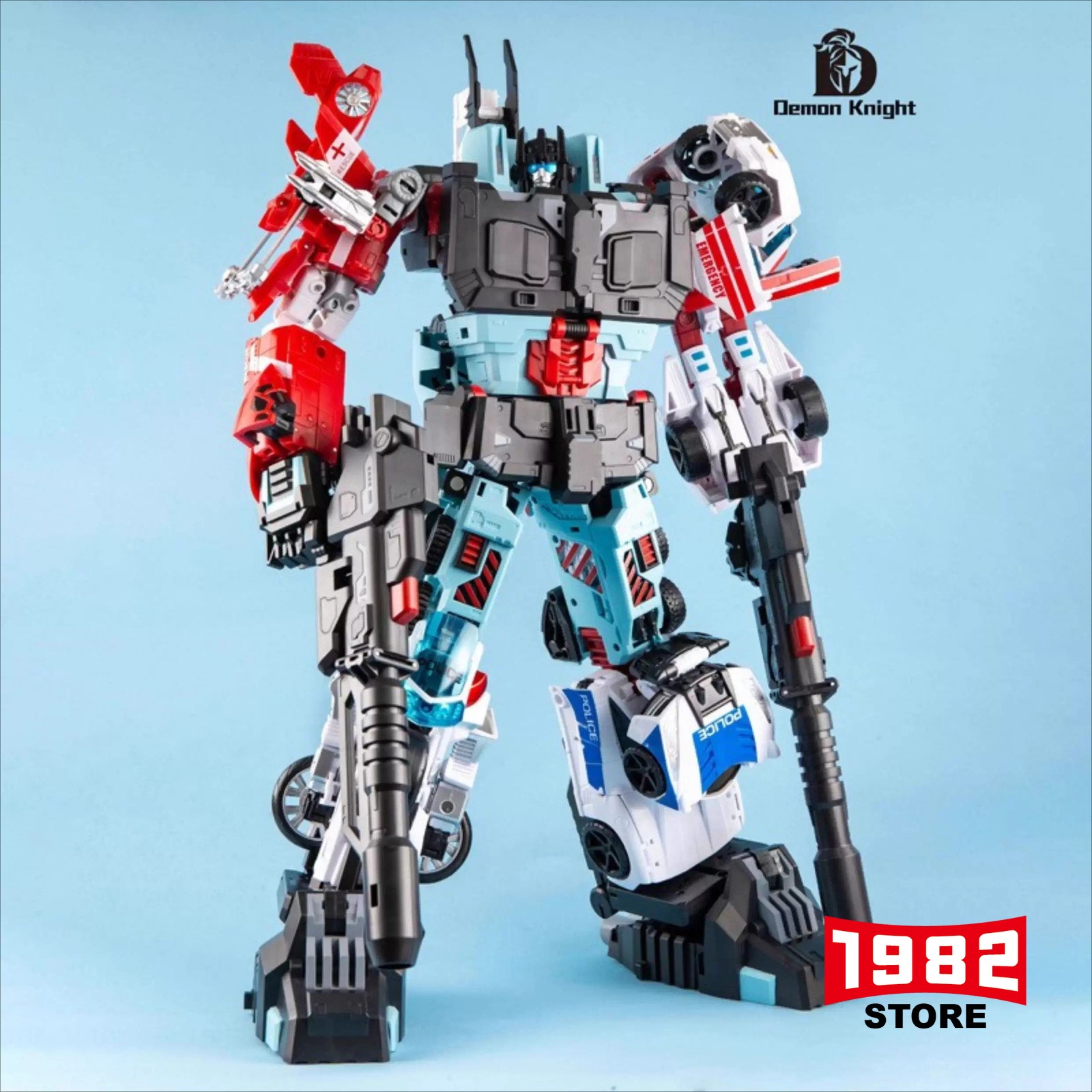 Demon Knight DK-06 Defensor Blades & First Aid - Transformers Action Figure Set, Premium Collectible for G1 Fans, 2-in-1 Alloy & ABS Model with Detailed Transformation Design