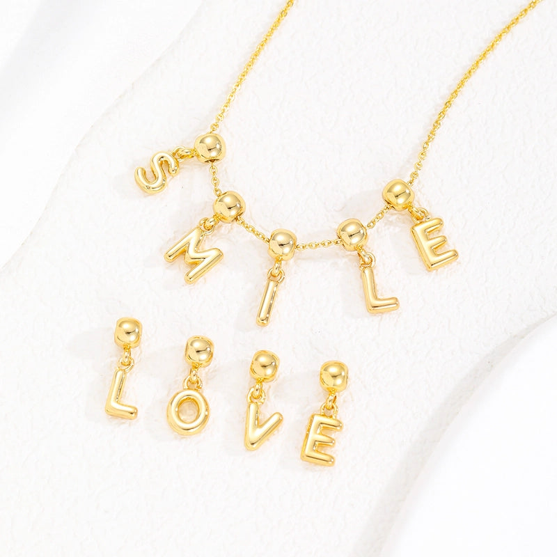 1 Piece 15*6MM Copper Letter Pendant Chain Jewelry Accessories