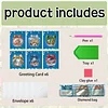 6pcs DIY Christmas Atmosphere 3D standing Diamond Painting Greeting Card