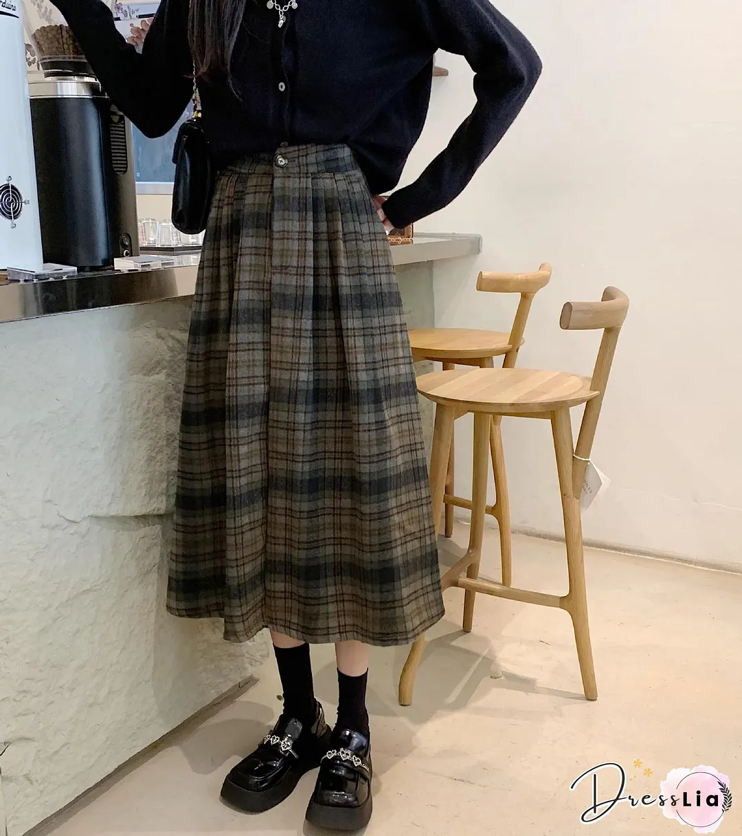 Plaid Printed Vintage Casual A-Line Skirt