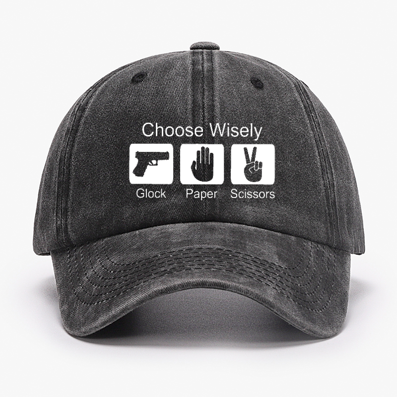 Choose Wisely Glock Paper Scissors Hat ctolen