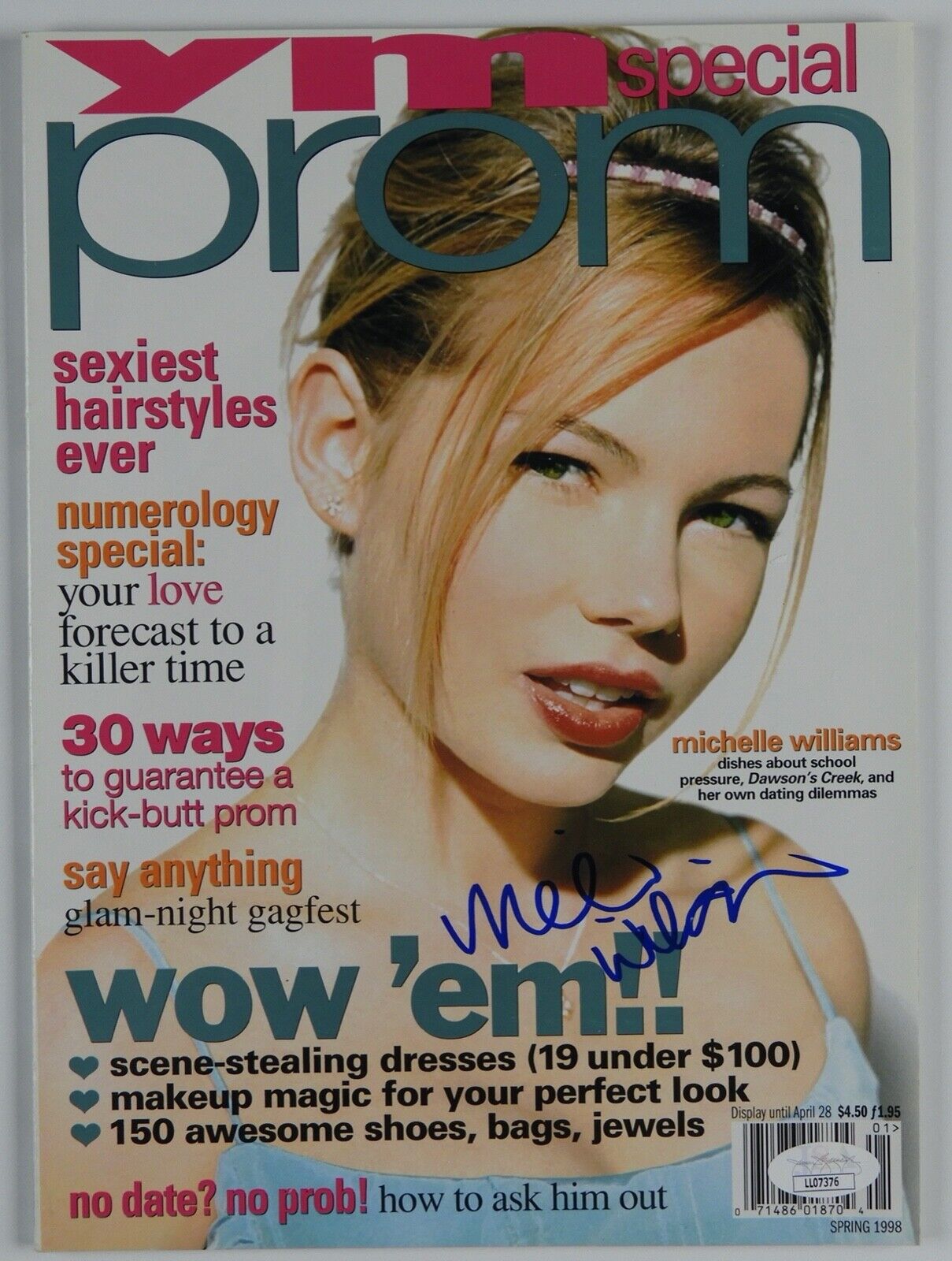 Michelle Williams JSA Autograph Signed Magazine YM Prom Special DAWSONS CREEK