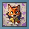 Cartoon Nick Wilde Tear-Out Full DIY 5D Round Drill Diamond Paintings Picture Arts Craft for Adults/Beginners Gift Idea Home Wall Decor Diamond Crystal Rhinestones Painting Kits 11.7x11.7In