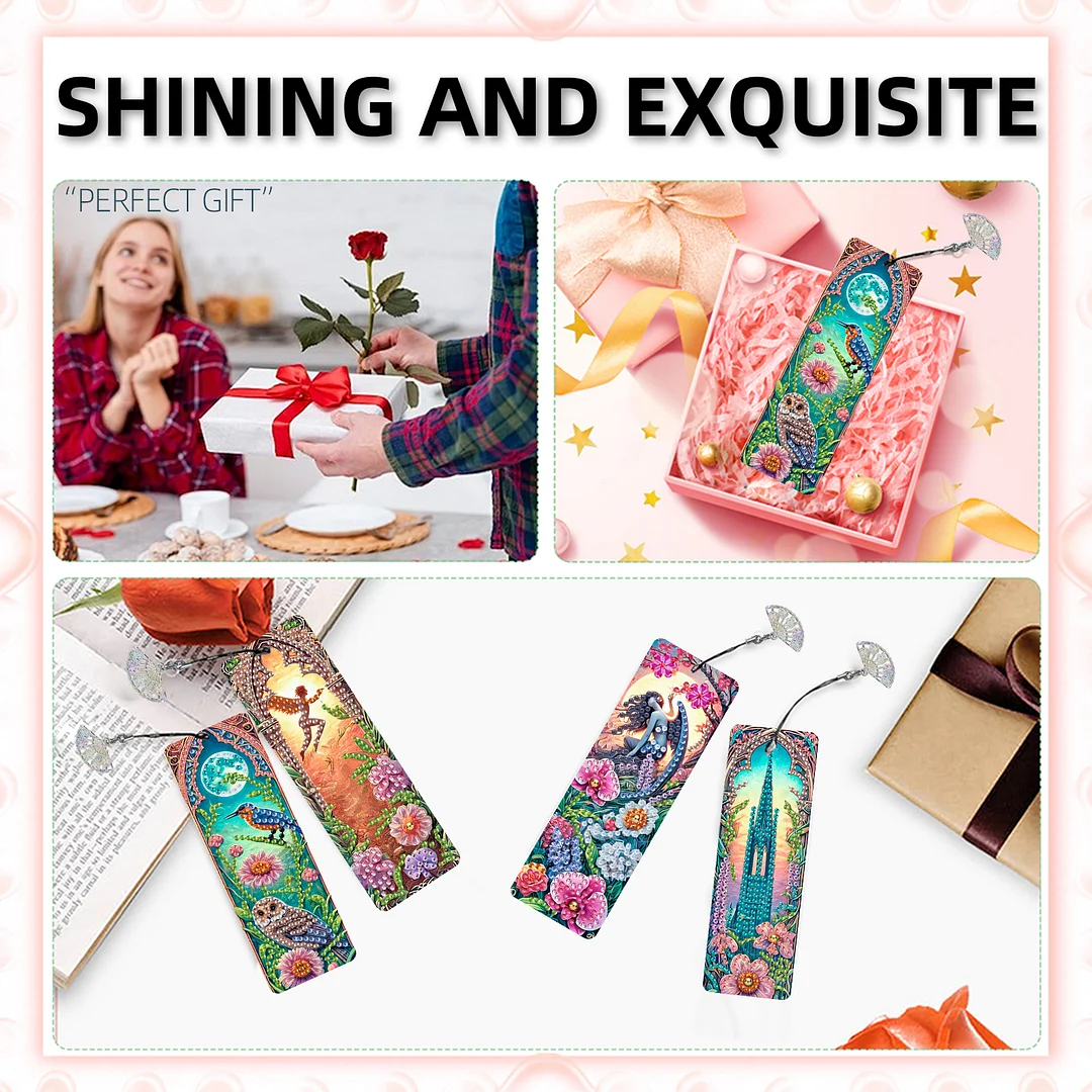 12Pcs Fairies and Flowers DIY Diamond Painting Bookmarks for Reading Enthusiasts