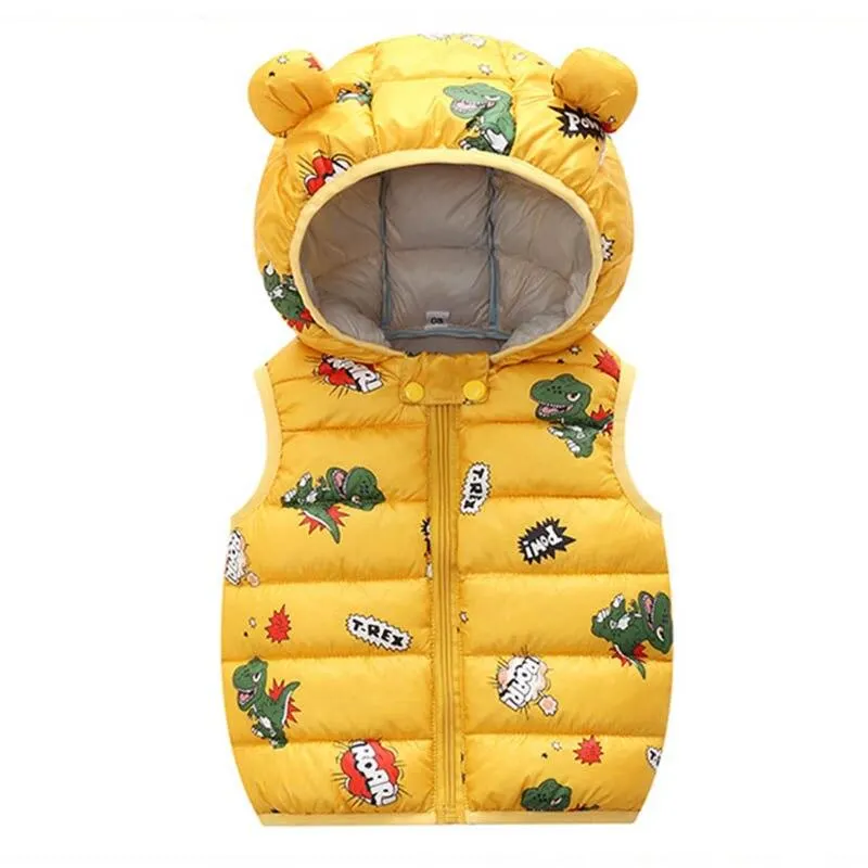 Autumn Winter Baby Warm Vest Kids Hooded Coat Boys Girls Padded Kids Clothes Toddler Infant Jackets Children Clothes Waistcoat