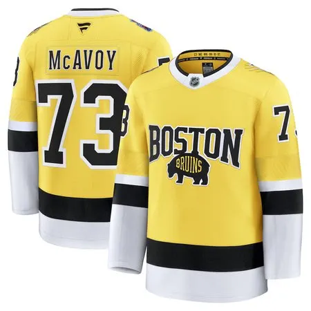 Men's Boston Bruins #73 Charlie McAvoy  Gold 2026 NHL Stadium Series Premium Jersey
