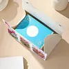 DIY PU Diamond Painting Tissue Box Kit Desktop Tissue Holder with Rhinestone Diamond Desk Decorative Tissue Box for Adults Desktop Storage Organizer (flowers)