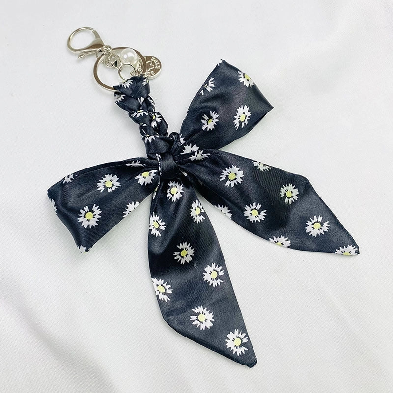 Sweet Minimalist Bow Knot Cloth Metal Unisex Bag Pendant Keychain