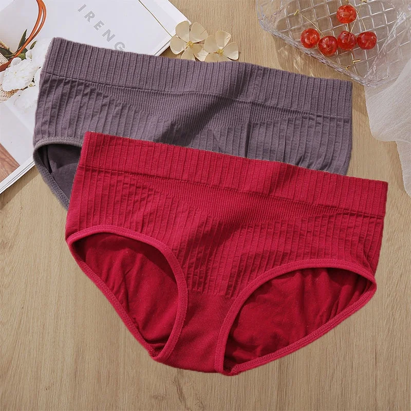 2PCS/Set Middle-Waist Body Shaper Panties Women's Underwear Butt Lift Up Briefs Female Sexy Underpants Seamless Pantys Lingerie