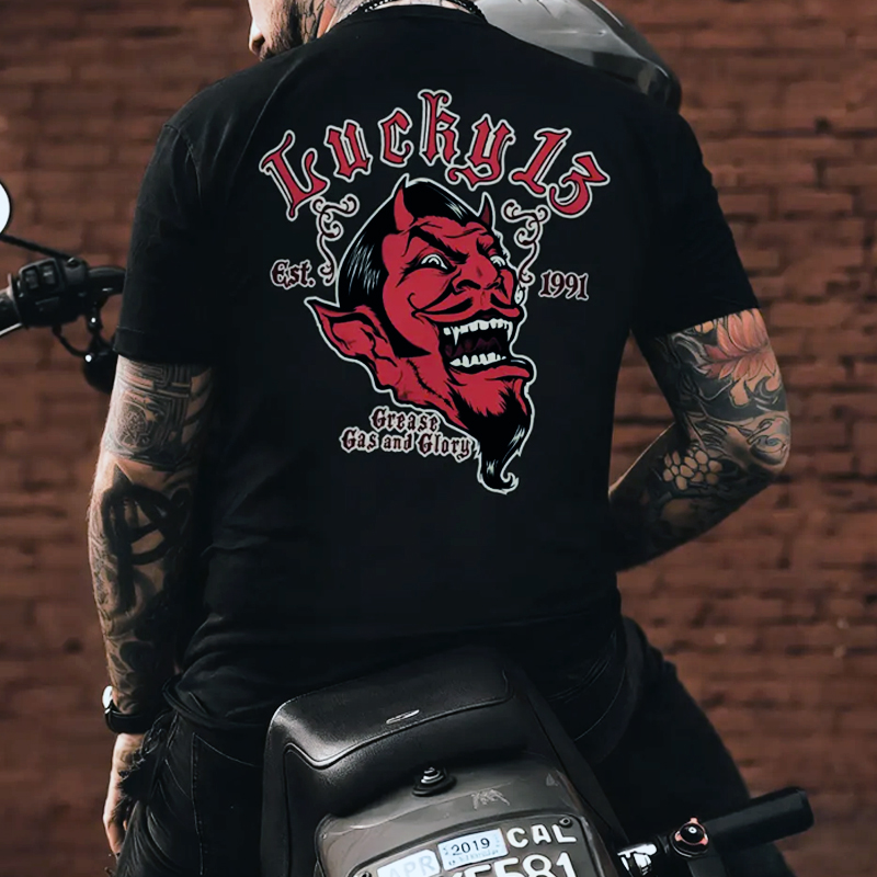 Cotton Lucky 13 Devil Graphic T-Shirt