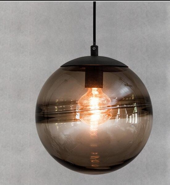 Modern Personality Pendant Lamp E27 Glass Round Ball Water Pattern Light For Kitchen Living Room Bedroom Store Window Decoration