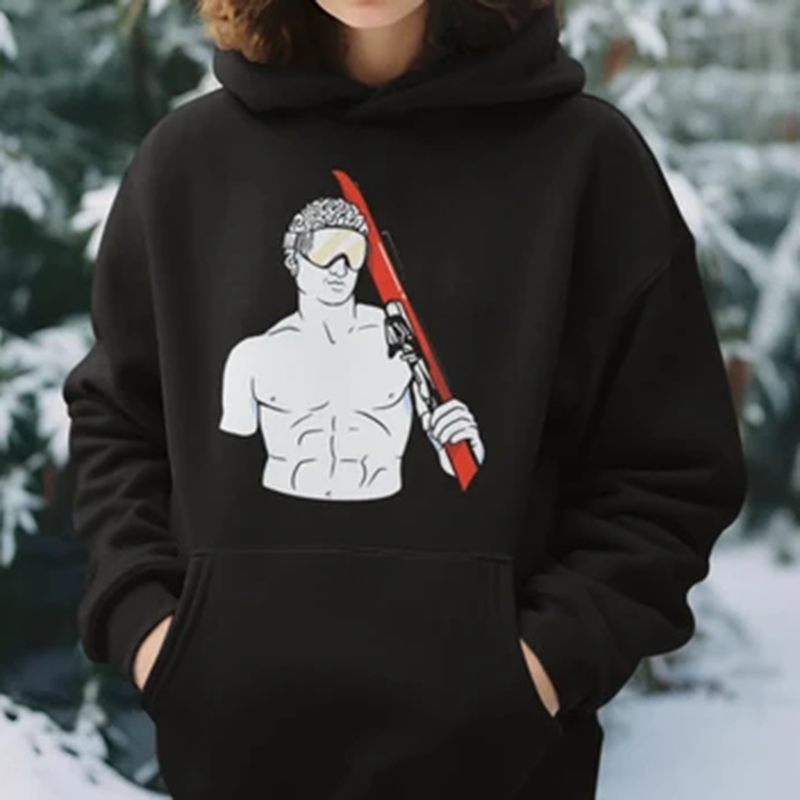 Comstylish Vintage Skiing Asiago Italy Ski Lover Winter Sports Print Casual Hoodie