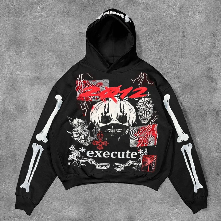 Tokyo Ghoul Execute Anime Graphic Fleece Pullover Hoodie