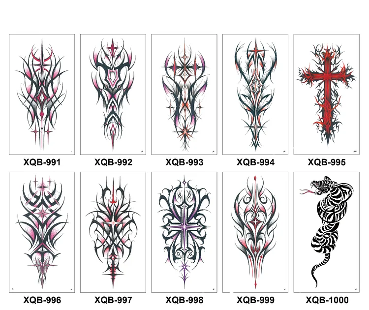 10 Sheets Art Waterproof Half Arm Temporary Tatto