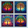 Combo Kit（4PCS)-Diamond Painting-DIY DIY Full Round Drill Tree Stain Glass (30*30CM)