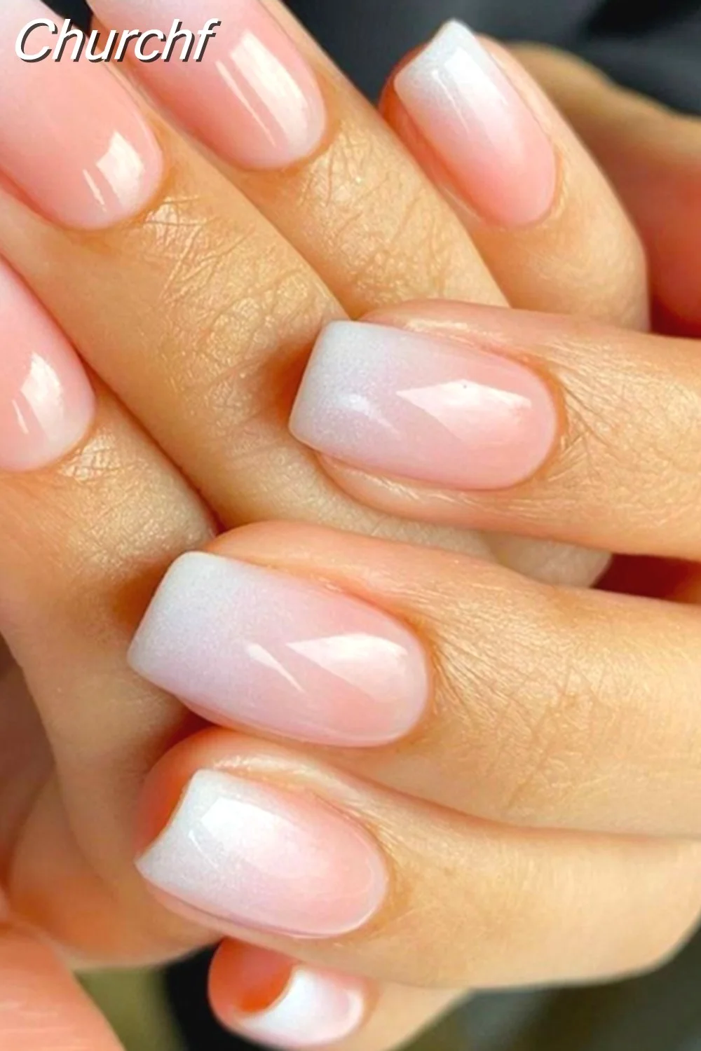 Churchf White Black Short False Nails with Rhinestone Design Fake Nails Press on Nails Acrylic Full Cover Nail Art Tips 1020-0-Nail Inspo