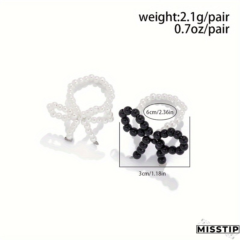 Vintage Elegant Imitation Pearl Butterfly Knot Open Ring Set, 2-Piece Adjustable Statement Rings, Alloy No Plating, Daily & Gift Occasions, Valentine's Day Holiday Jewelry