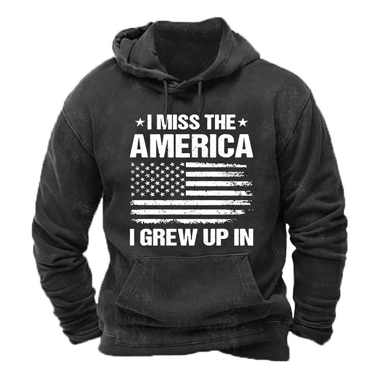 I Miss The America I Grew Up In Flag Graphic Men's Hoodie