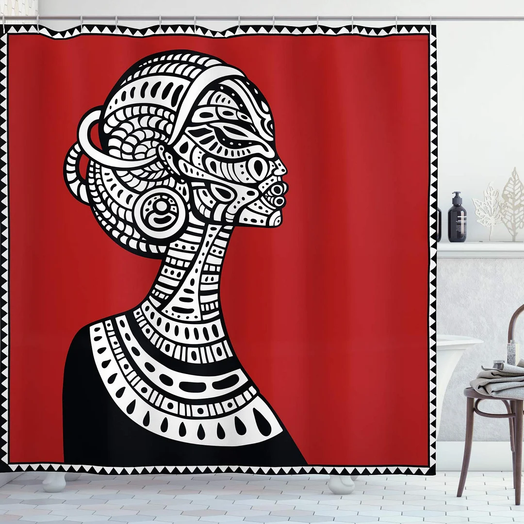 Africa Shower Curtain Safari Animal With Giraffe With Majestic Tree Sunrise Home Waterproof Fabric Bathroom Decor Set With Hooks