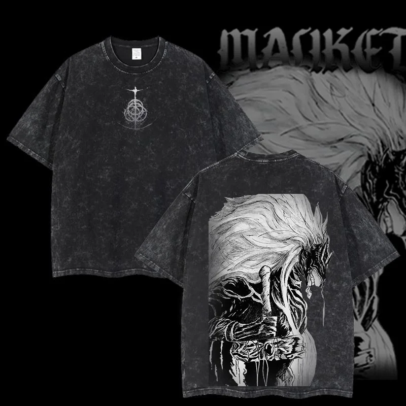 Vintage Maliketh Printed Men's Washed T-Shirt
