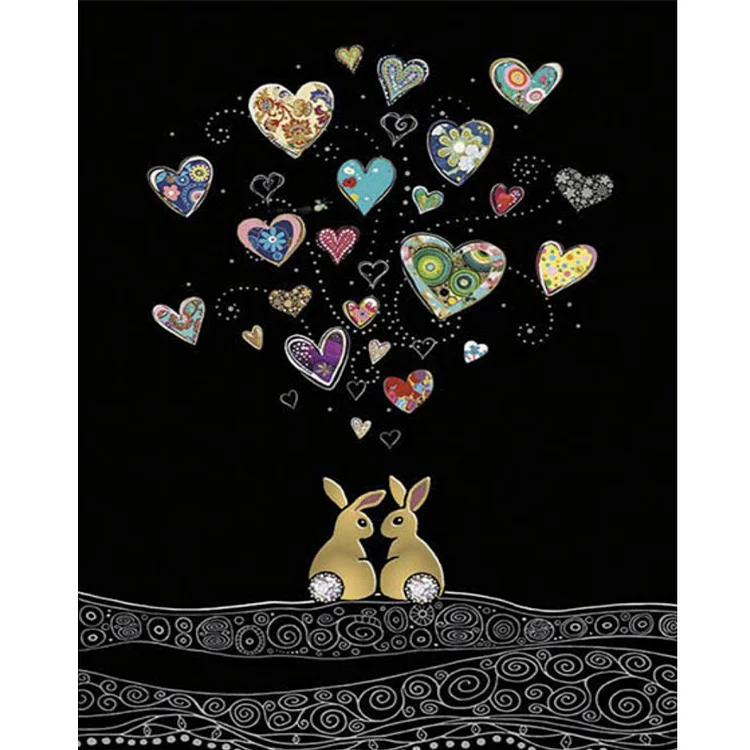 Love Bunny 40*50CM (Canvas) Full Round Drill Diamond Painting gbfke