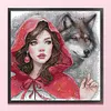 Red Girl And Wolf-11CT Stamped Cross Stitch 46*45cm/18.11*17.72in tapestrymarket