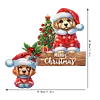 (US Local)DIY Xmas Diamond Painting Wooden Door Decoration for Feiend Gifts (Santa Puppy)